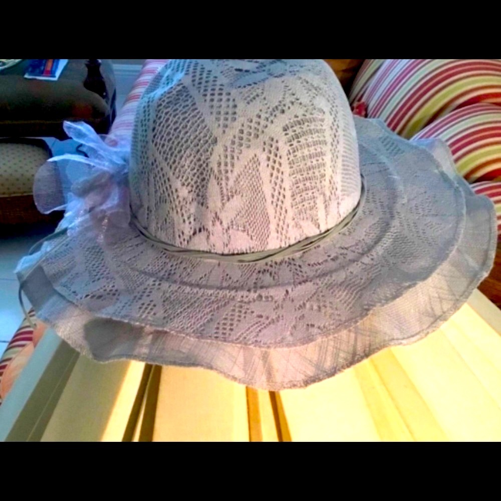 Organza floppy grey hat